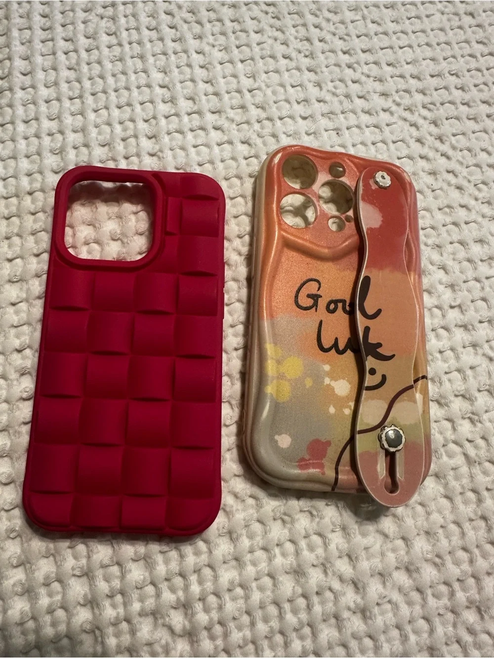 Pink Silicone & Multicolor Graphic Phone Case Bundle for IPhone 14 Pro